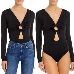 MINKPINK Fez Ruched Ring Bodysuit in Black Women’s Size 4 NWT Retail Price: $79